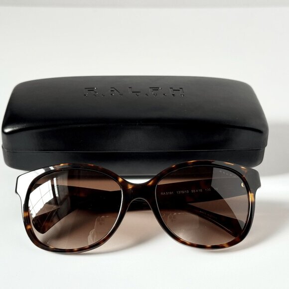 Ralph RA5191 1378/13 Cat Eye Sunglasses 55mm Dark Havana Brown Gradient Women's - Picture 3 of 6